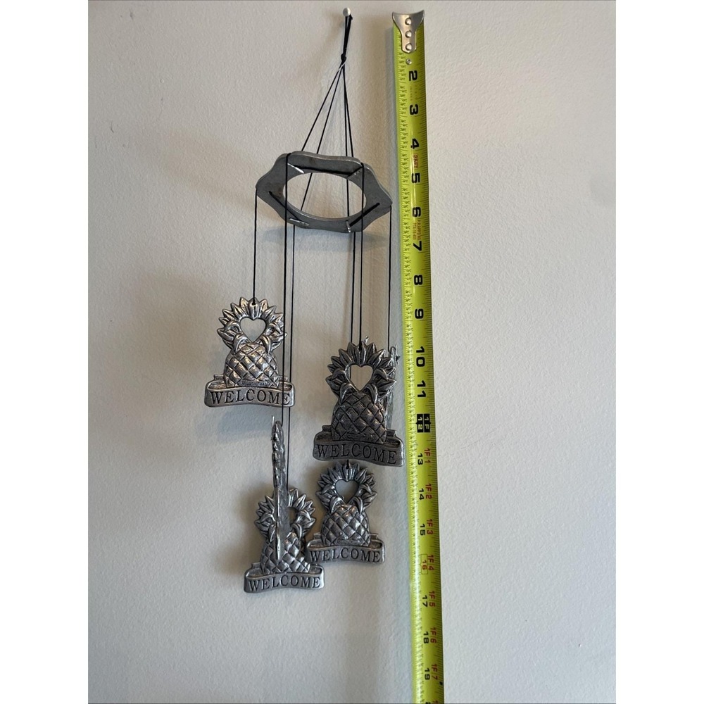 Vintage Carson Metal Wind Chime USA Made Pineapple Welcome Hospitality Decor - Picture 11 of 16